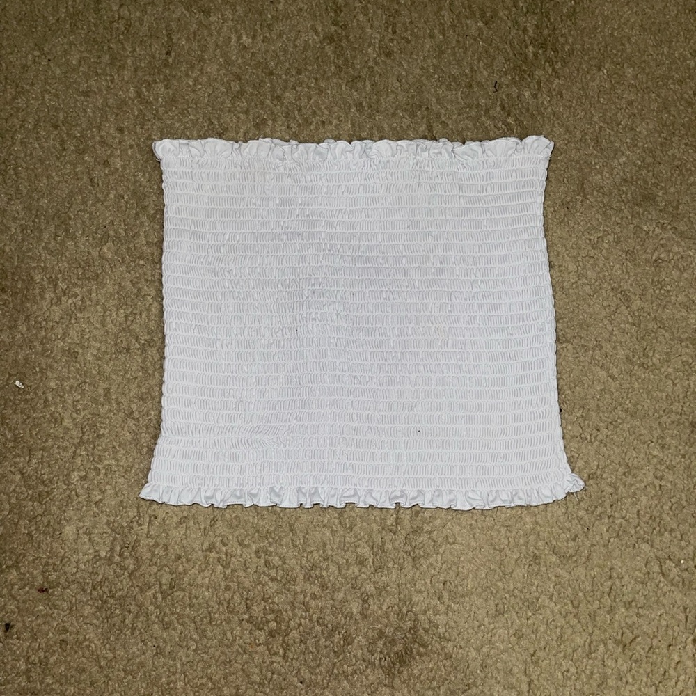 Brand: Hot Kiss Large white ruffled tube top very stretchy and comfortable